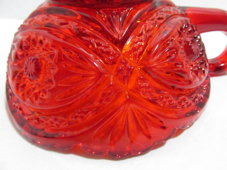 Imperial Glass taper candle holder red amberina dish with Etsy