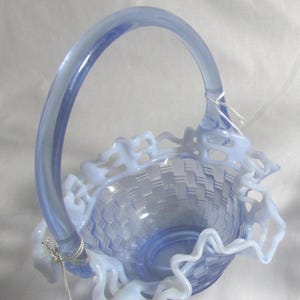 Fenton Blue Basket - Etsy