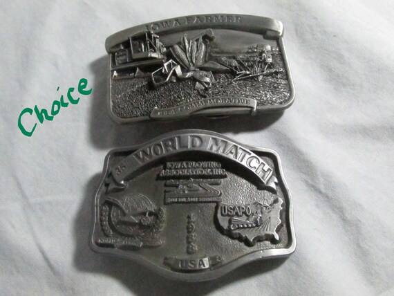 Iowa Farming Belt Buckles Iowa Farmer Commemorative CHOICE Etsy