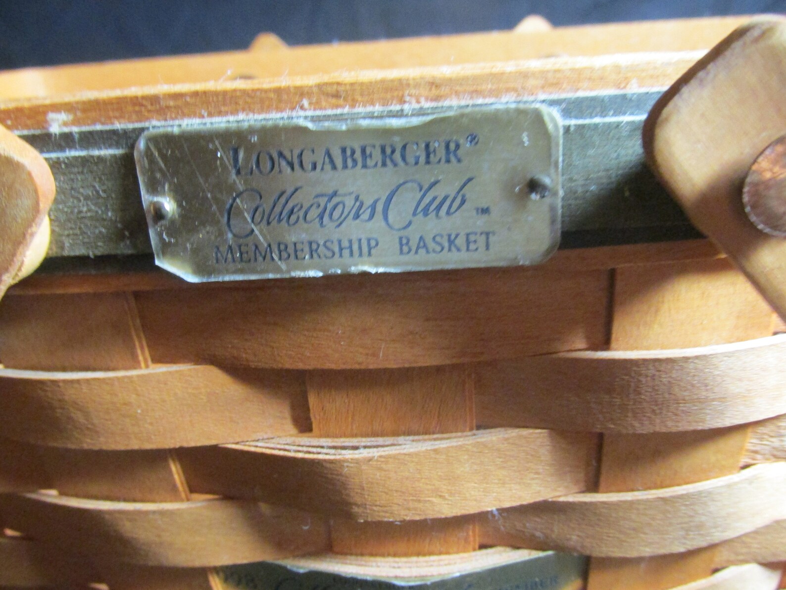 Longaberger Tall Key Basket Collector's Club 1998 Etsy
