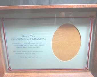 Wooden shadow box picture frame, Thank You Grandma and Grandpa