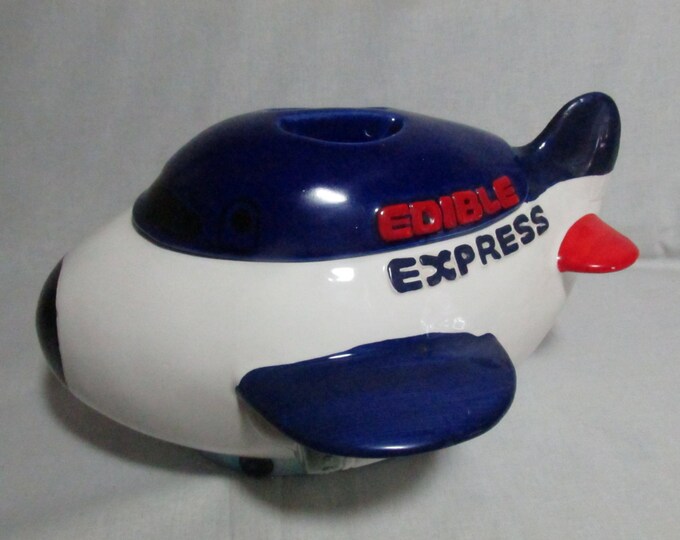 Airplane Cookie Jar Edible Express Federal Express Fedex Ceramic