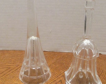 Crystal panel clear bell, set of 2