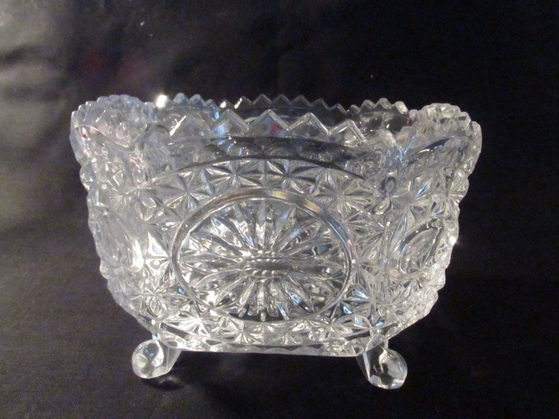 Crystal candy dish 4 footed bowl Bavarian Lead Crystal Etsy