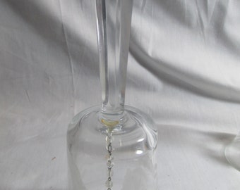 handcrafted glass bell with etched leaves, made in Romania