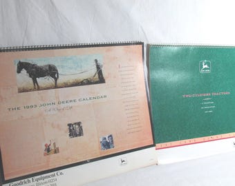 John Deere Vintage farm advertising calendars, 1992 and 1993, lot of 2