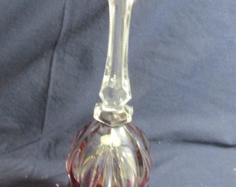 Cut lead crystal hand bell with red flashing edge, Made in West Germany