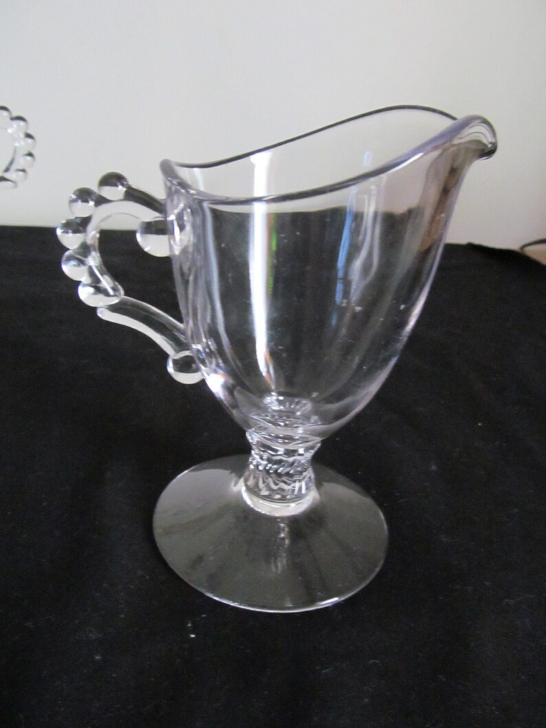 Vintage Imperial Glass Candlewick Pedestal Creamer and Sugar Etsy