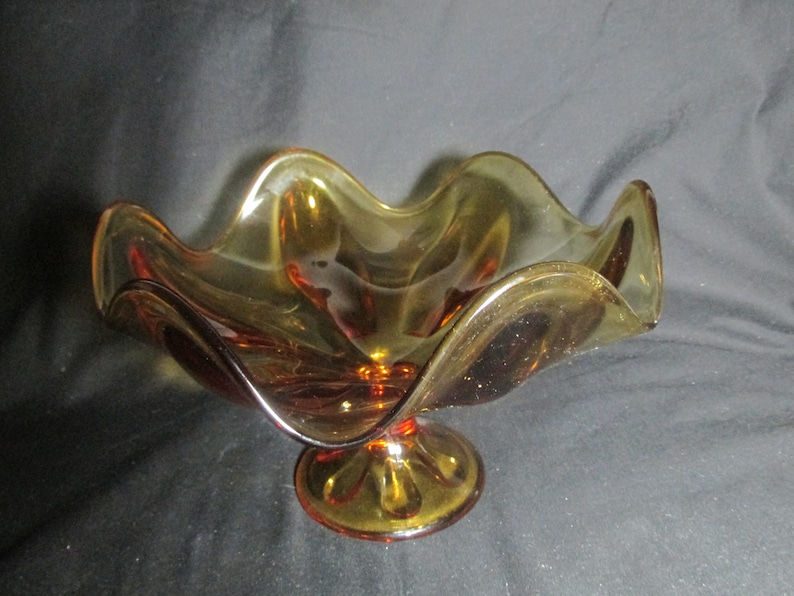 Viking Glass Amber Epic 143110 Bowl Footed 6 Petal - Viking Epic Glass Bowl Viking Glass Amber Epic 143110 Bowl Footed 6 Petal - Viking Epic Glass Bowl