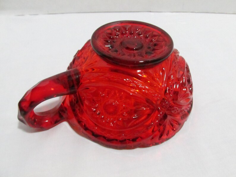 Imperial Glass taper candle holder red amberina dish with Etsy
