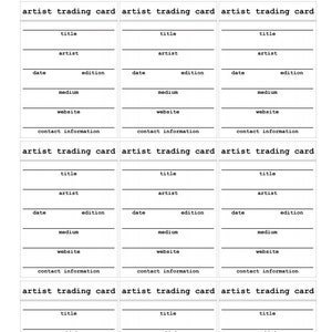 Digital Download: Artist Trading Card (ATC) Printable Background