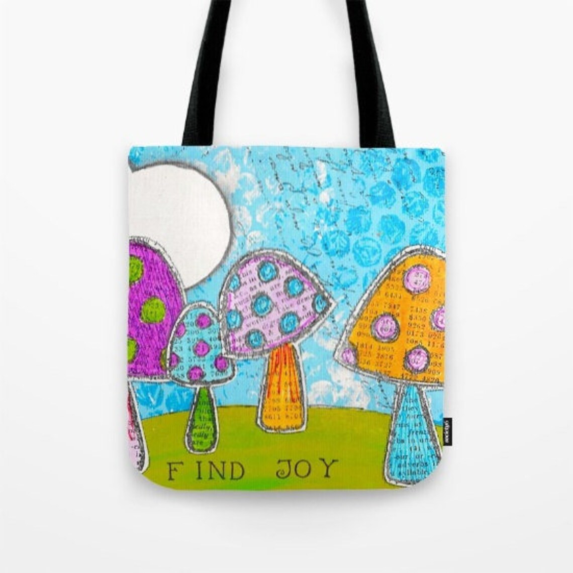 Colorful Tote Bag, Totebag, Painted Tote, Mixed Media Art, Bag, Book Bag, Cotton Tote Bag