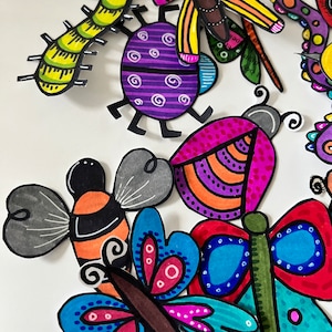 Hand Drawn Bugs Journal Fodder Paper Goodies for Art Journals, Card Making, Mixed Media Art Projects