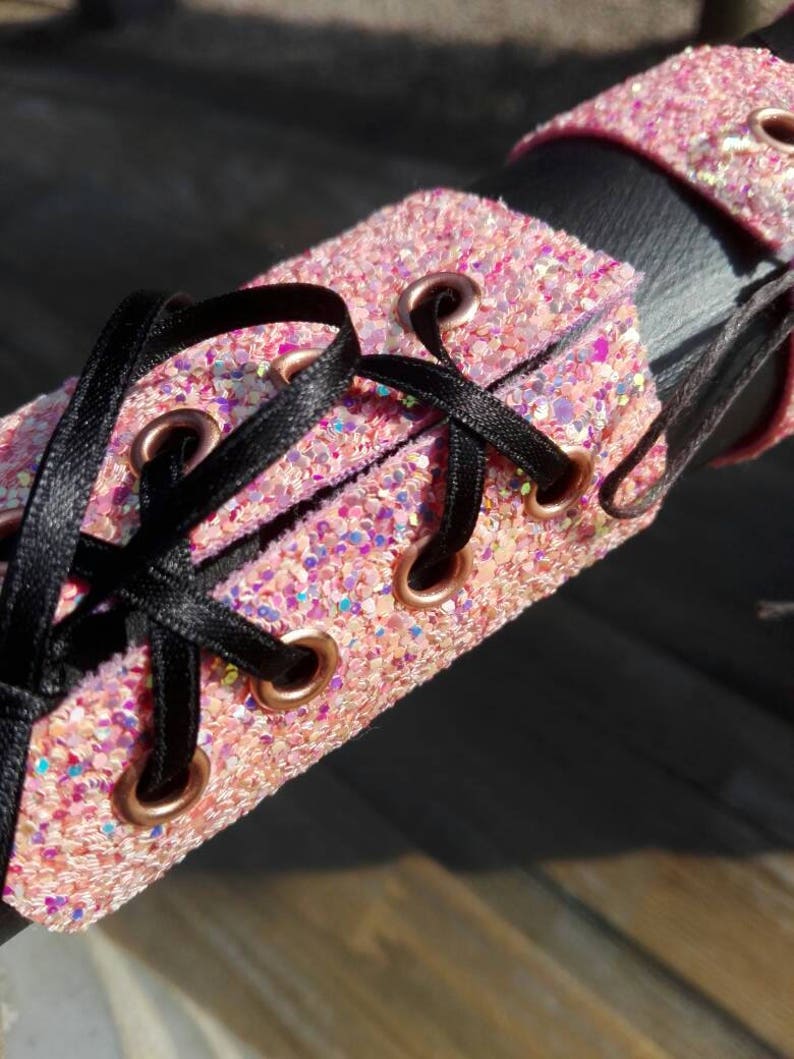 Glitterleather BRACELET in BABY PINK Jewellery