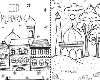 Eid Mubarak Printable Coloring Postcard Eid Decoration Eid Gifts For Kids Masjid Favors Perfect For Cl Room Schools Eid Mubarak Printable Coloring Postcard Eid Decoration Eid Gifts For Kids Masjid Favors Perfect For Cl Room Schools