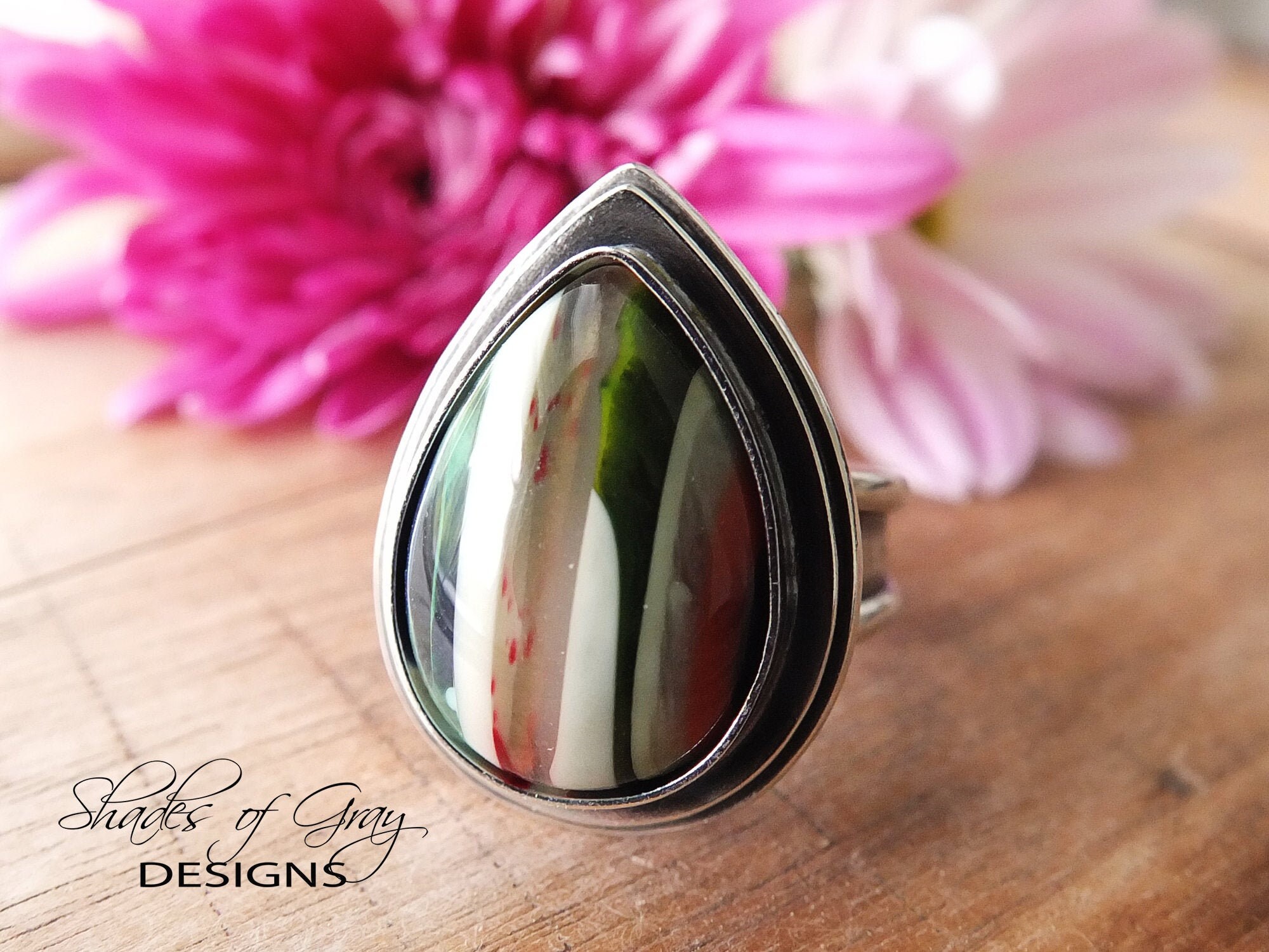 Artisan Ring Surfite Resin Ring Tapered Band One of a Kind Boho Ring CHOOSE YOUR SIZE: Surfite Ring