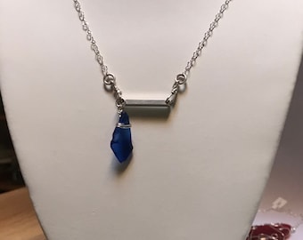 Sea glass jewelry, Beautiful blue sea glass necklace with sterling silver, Authentic Maine Sea Glass