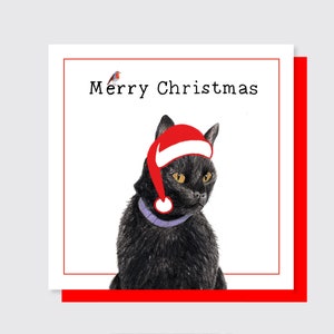 Cartolina di Natale - Buon Natale - Gatto Nero