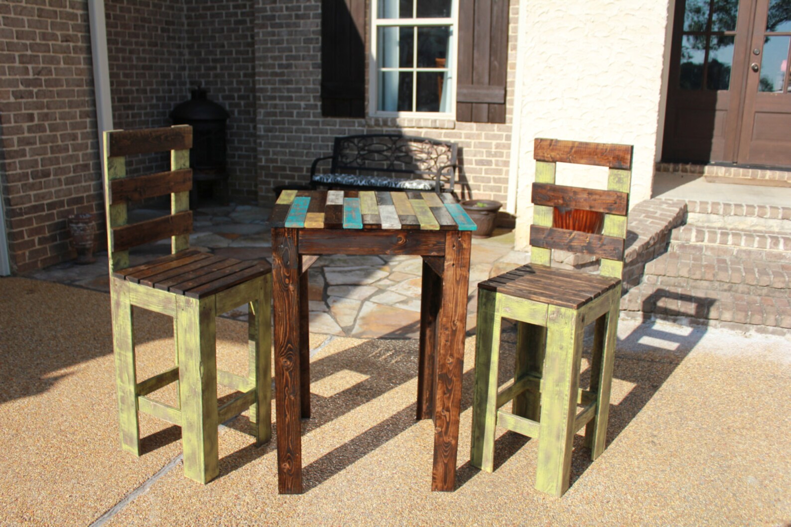 Rustic Farmhouse Bistro Table Set | Etsy