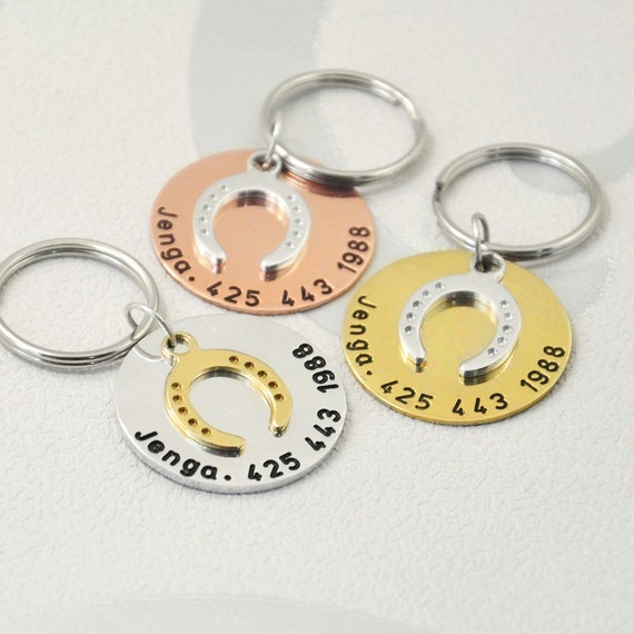 Custom Horse Tag Hand Stamped Horse ID Tags Personalized ID Etsy