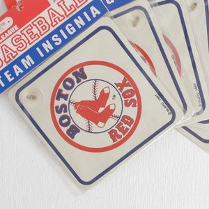 Vintage 1980s Boston Red Sox Signs with Suction Cup, Official Licensed Product, Boston Sports Memorabilia Red Sox Gift, Sold In Pairs