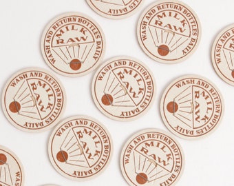 Vintage Set of 12 Raw Milk Caps, Dairy Bottle Tops, Multiple Quantities Available