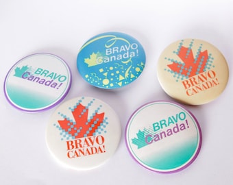 Vintage Bravo Canada Pins, Canadian Pride Pins, Made in Canada Canadian Souvenirs, American Expat
