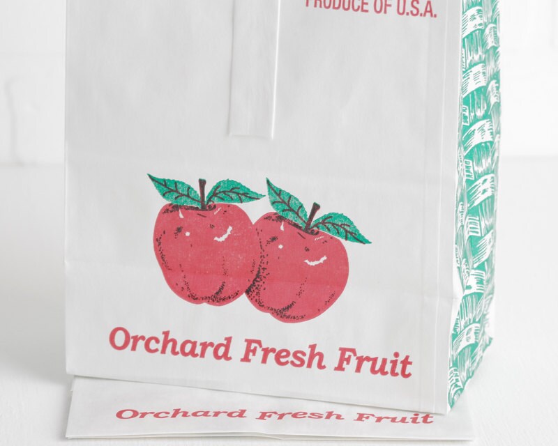 10 Genuine Orchard Fruit Bags Paper Apple Bags with Handles Etsy