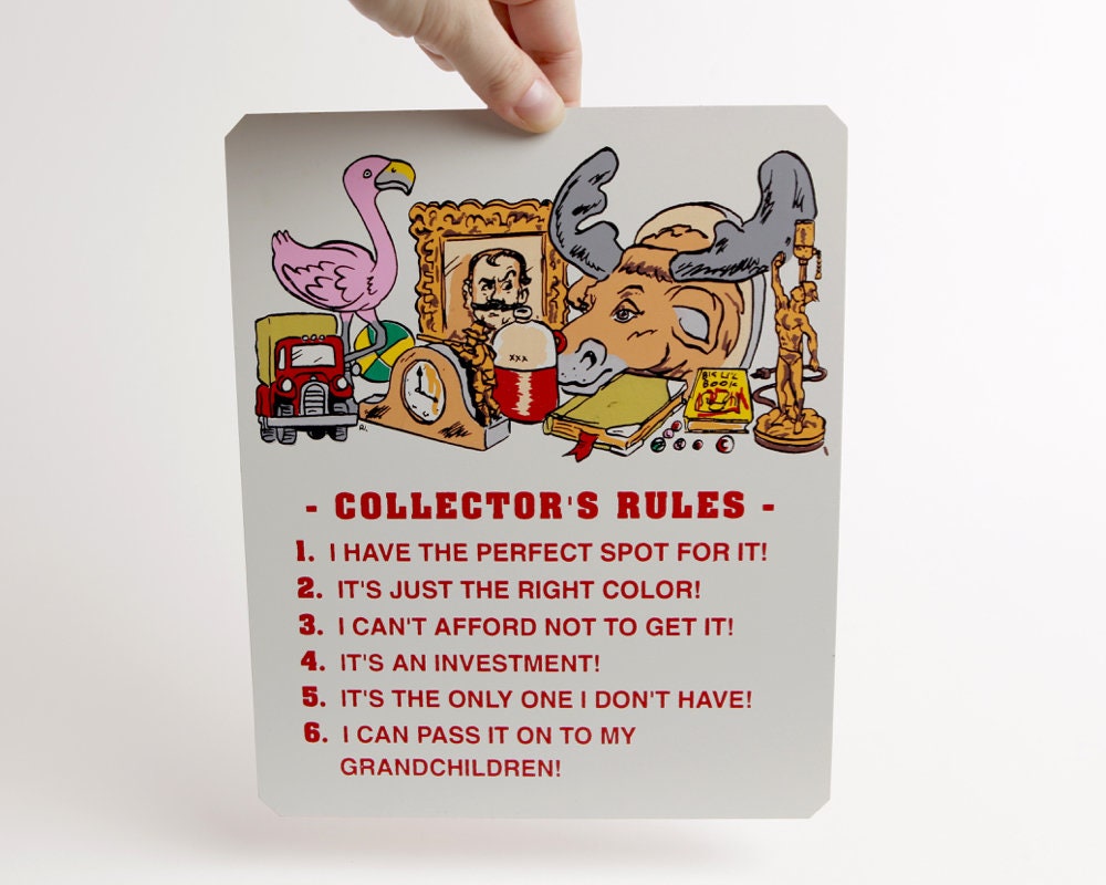 Vintage Collectors Sign, Granny Chic Style Novelty Saying Collector's ...