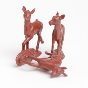 Vintage Trio of Small Rubber Red Deer Fawns by Auburn Toys - Etsy