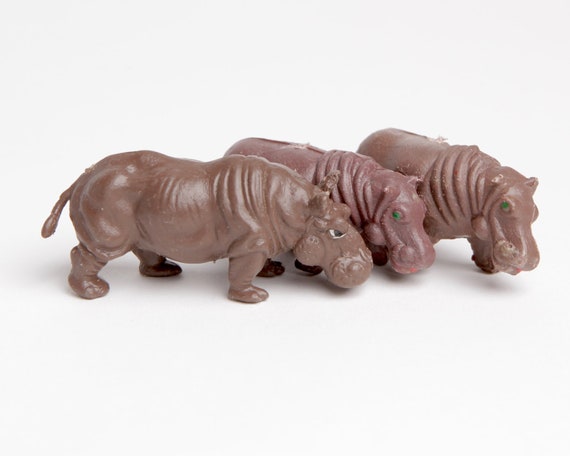 plastic hippo figurines