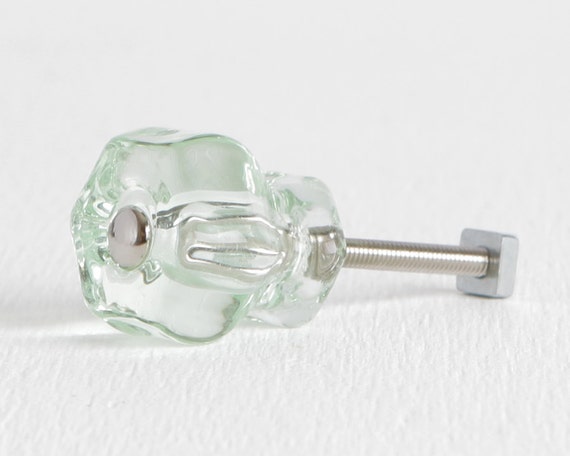 Coke Green Glass Knobs Cabinet Or Drawer Knobs Dresser Etsy