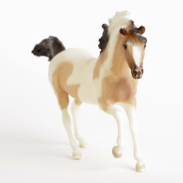 Vintage Breyer Andalusian Stallion Model Horse, Buckskin Pinto Classic Sized Toy Horse Figurine