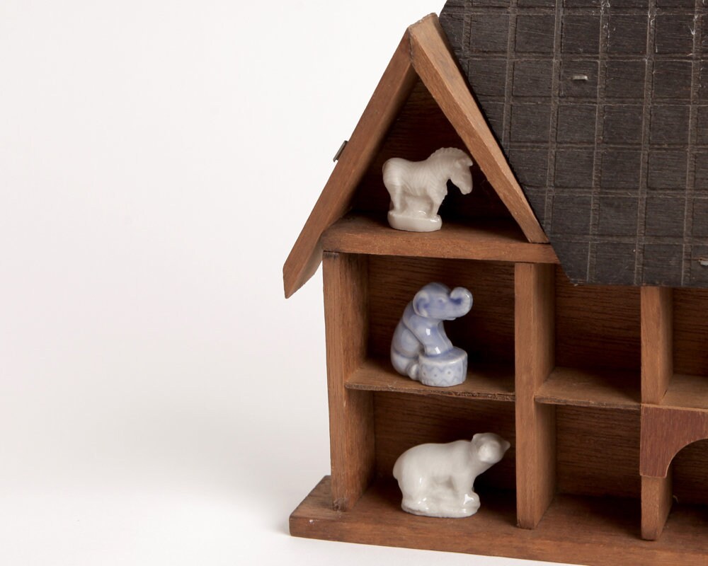 Vintage Miniature Ceramic Zoo Animals From Tea Boxes Blue Etsy