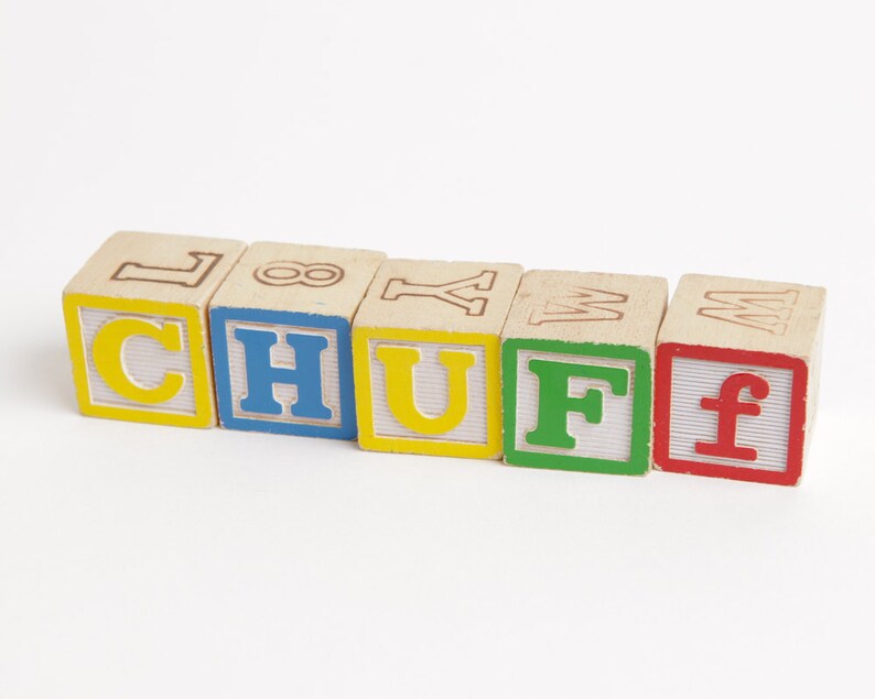 vintage wooden letter blocks