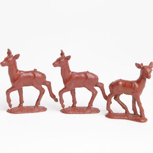 Vintage Trio of Small Rubber Red Deer Fawns by Auburn Toys - Etsy