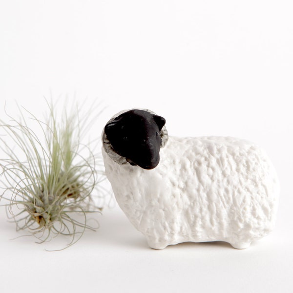 Vintage Porcelain Sheep Figurine by Highbank Porcelain, Lochgilphead Scotland Highland Sheep Ram