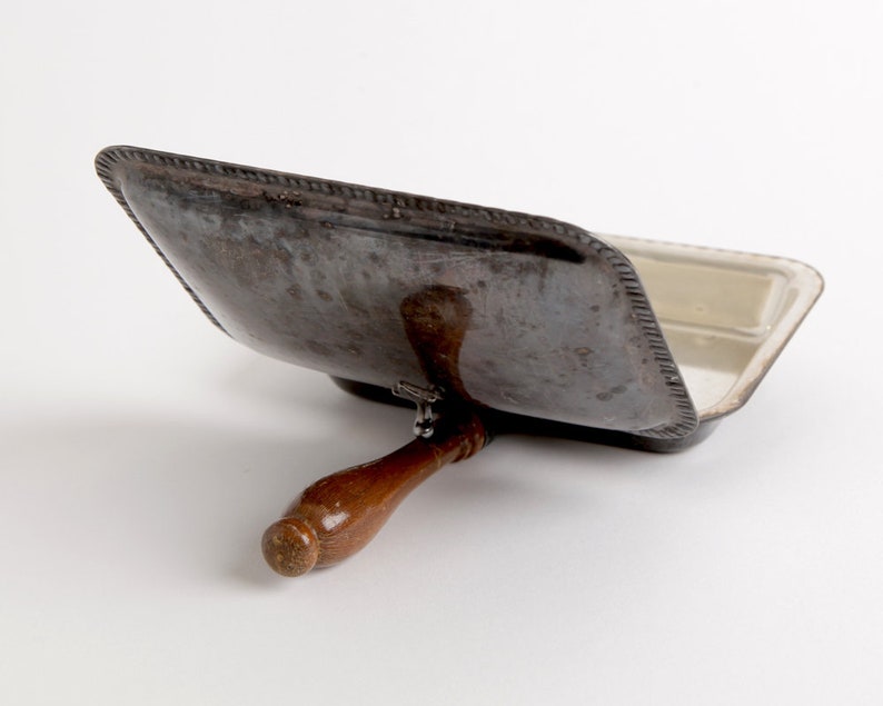 Vintage Silver Crumb Catcher with Wood Handle Etsy