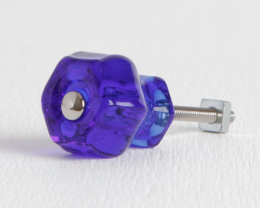 Cobalt Blue Glass Knobs or Drawer Knobs Dresser Etsy