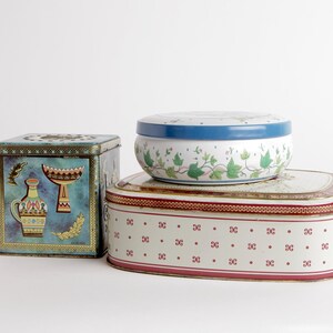 Vintage Lot of Metal Canister Tins with Lids