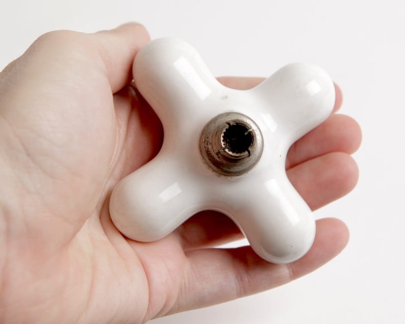 Vintage Porcelain Hot Water Faucet Handle