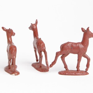 Vintage Trio of Small Rubber Red Deer Fawns by Auburn Toys - Etsy