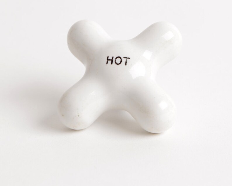 Vintage Porcelain Hot Water Faucet Handle