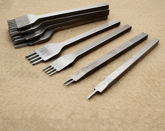 Leather Craftools Chisel Leathercraft 1/2/4/6/10 Prong Diamond Chisel Leather Craft 3 4 5 6mm granularity