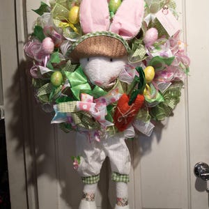 Handmade wreath, Easter bunny boy wreath, Easter wreath, soft color wreath for easter!