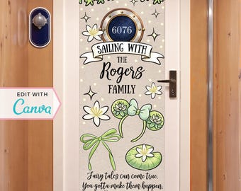 Cruise Door Banner | Cruise Decor | Personalized Cruise Door Decor | Canva Template | Editable | Princess | Frog | Bayou | New Orleans
