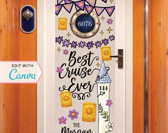 Cruise Door Banner | Cruise Decor | Personalized Cruise Door Decor | Canva Template | Best Cruise Ever | Editable Template | Princess