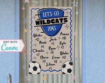 Resort Window Decorations | WDW Hotel Window Decor | Personalized Sign | Canva Template | Soccer Team | Soccer Tournament | Editable