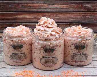 Peach Whipped Soap | Cream Soap | Whipped Shaving Cream | Summer Soap| Whipped Bath Butter | Gifts for Her | Sweet Soap | Vegan