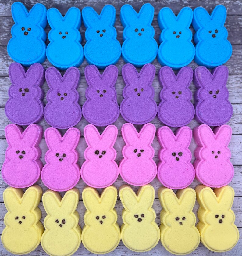 Peep Bath Bombs, Bunny Bath Bombs, Easter Gifts, Easter Gifts for Kids, Easter Basket Fillers, Kids Bath, Cotton Candy Bath Bombs, Set of 4 image 4